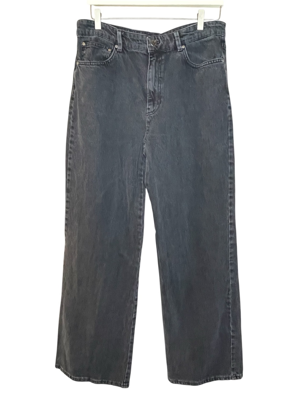 Stradivarius Black Straight-Fit Denim Jeans Sz 12